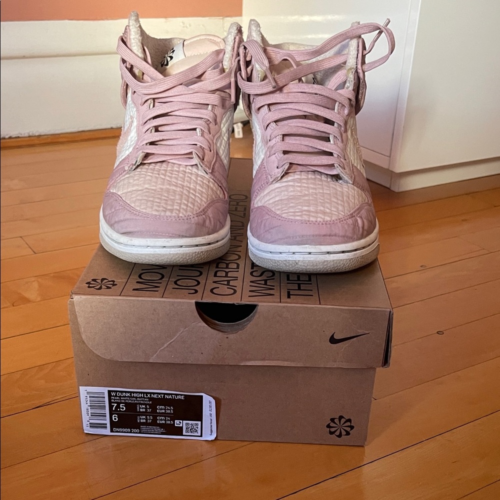 Women’s Pink and White Dunks - Picture 1 of 16